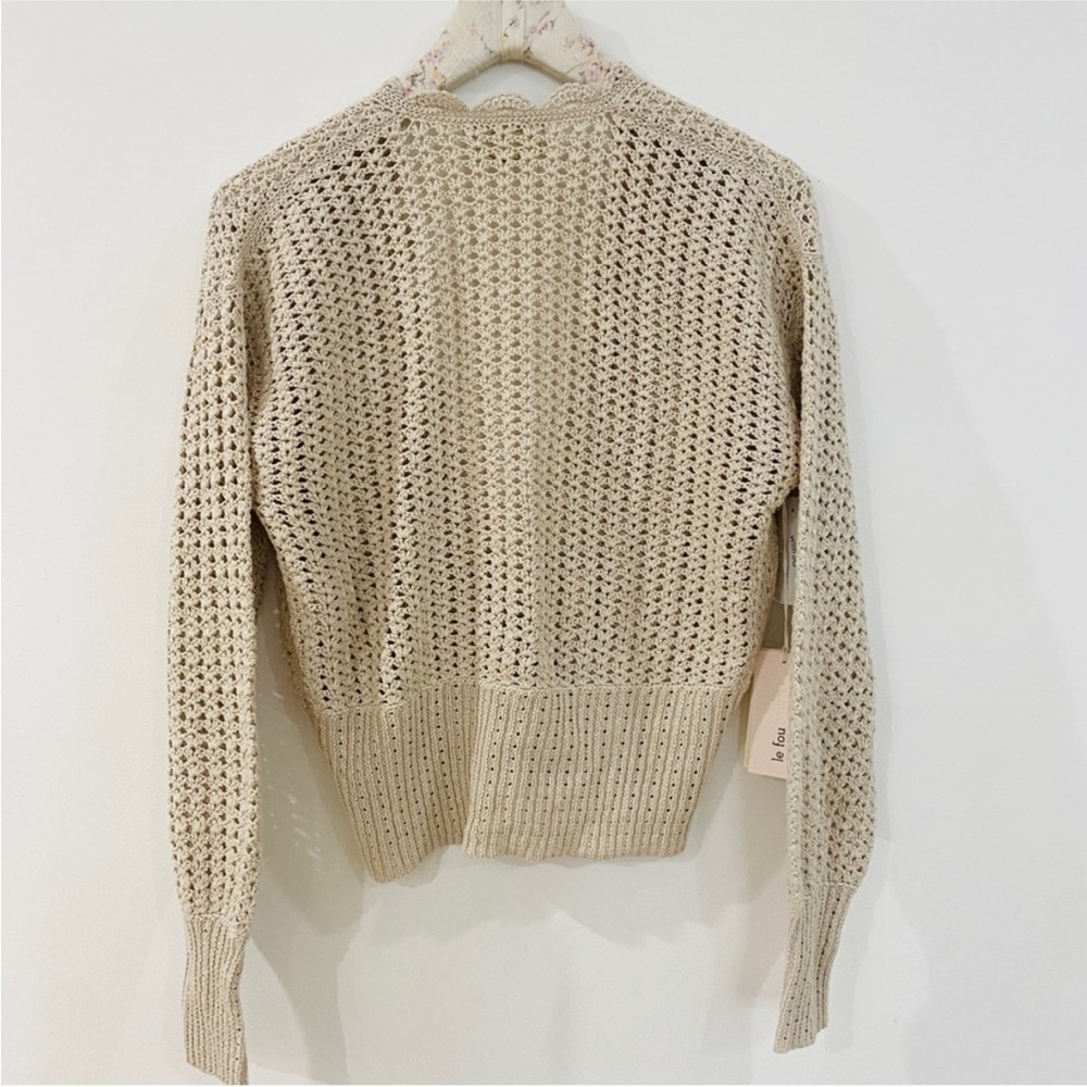 Aritzia Wilfred Le Frou 100% cotton Open knit Cardigan NEW - Picture 8 of 12